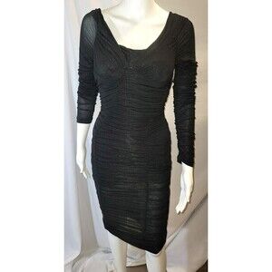 NWT Bardot Rauched Black Boudoir Bodycon Dress - Size S